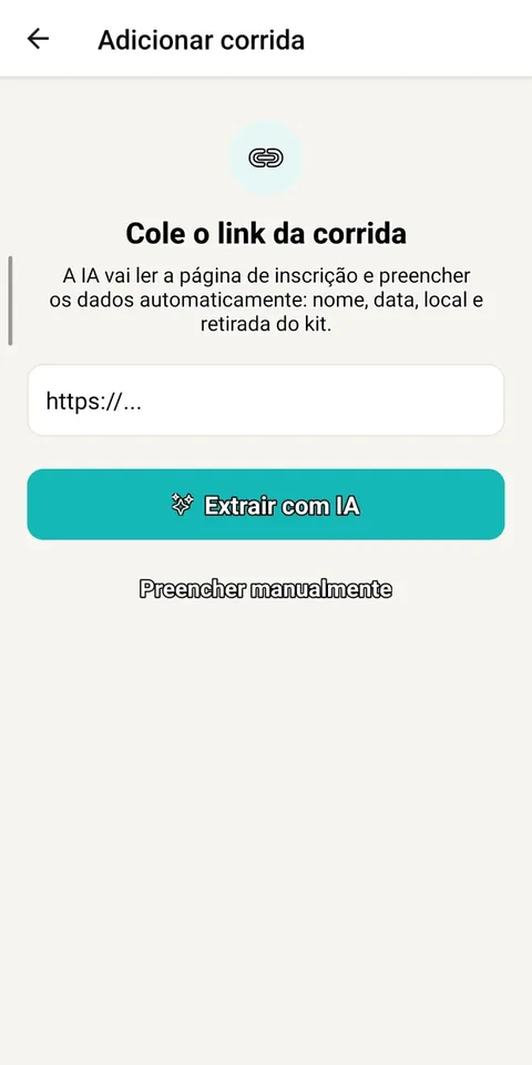 Cadastro de corrida com IA a partir do link da inscrição