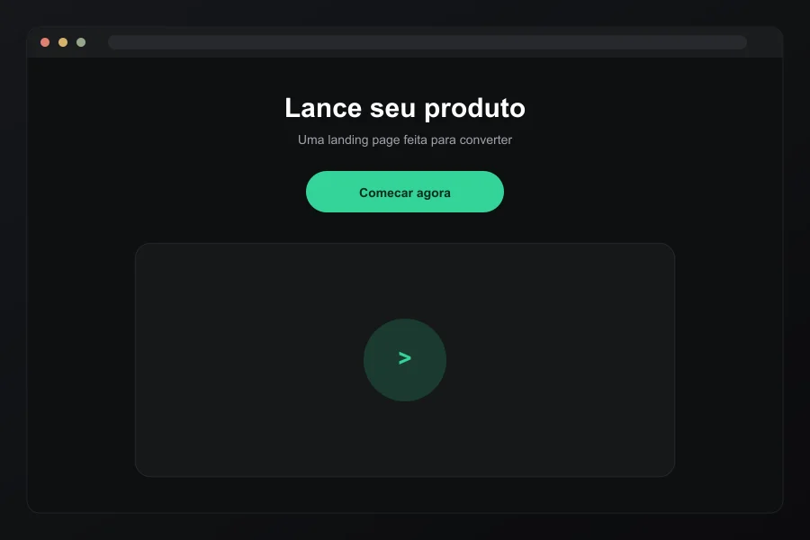 Conceito de landing page com chamada principal