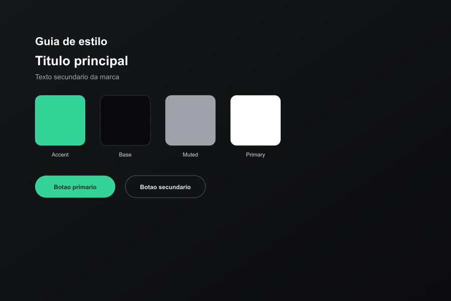 Conceito de guia de estilo com paleta e tipografia